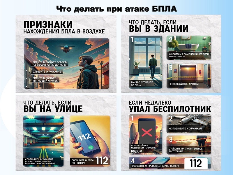 Алгоритм действий населения при атаке БПЛА.